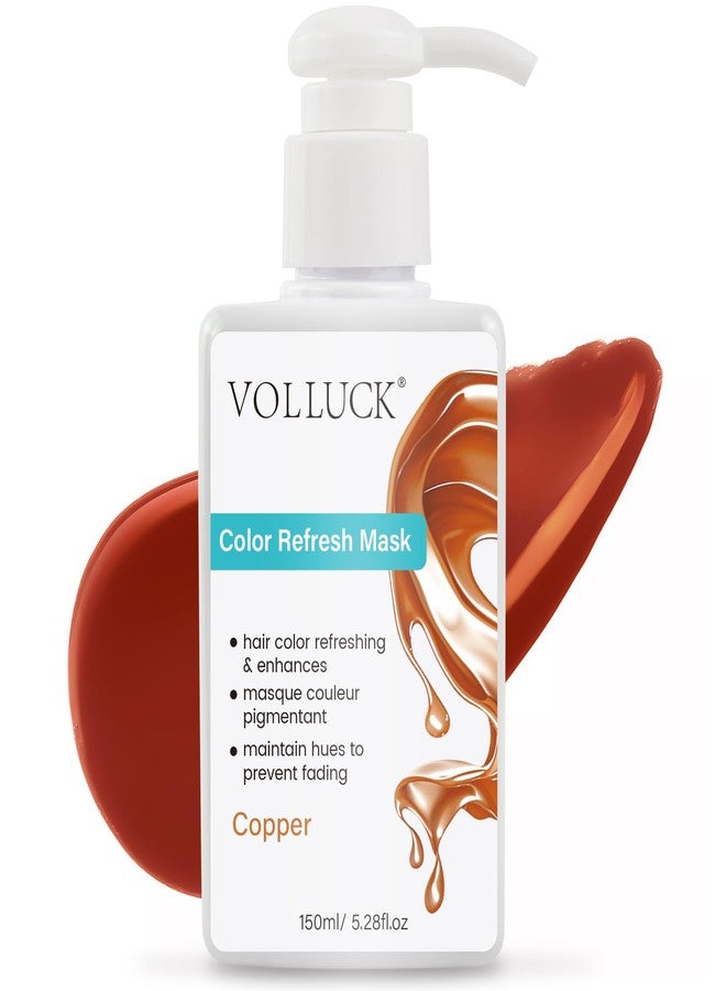 VOLLUCK Color Depositing Conditioner, 3-in-1 Cruelty-free Color Depositing Hair Mask for Enhances Shine & Softness, Non-foaming for All Hair Types (Copper, 5.28 Fl oz) - Image 1